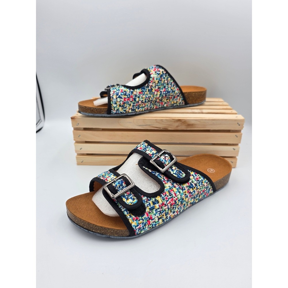 Bernie Mev Pixel Sunset Slide Sandals Womens 41 10 Cork Bottom  Casual